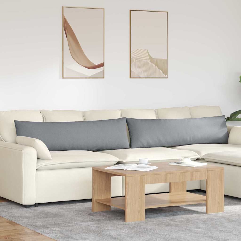 vidaXL Cojines de sofá 2 uds. tela Gris Claro 145 x 40 cm