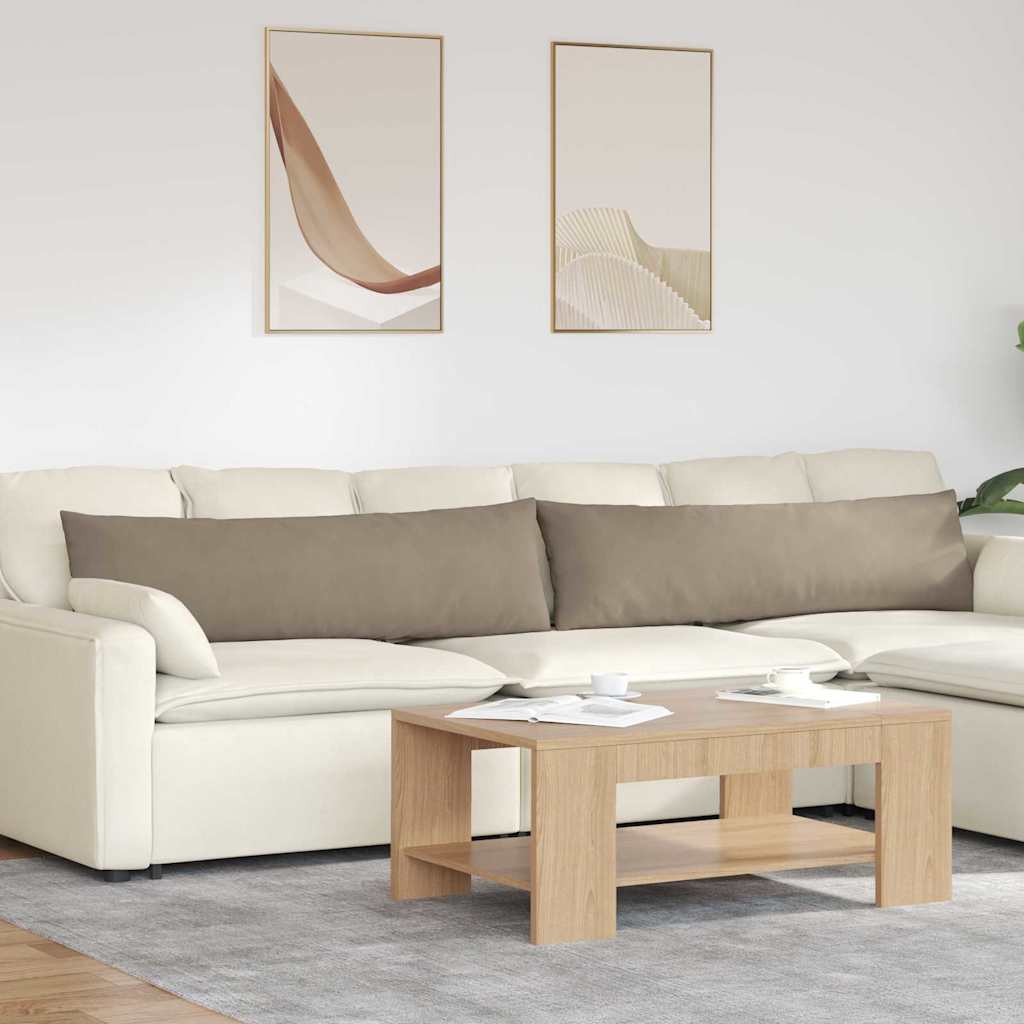 vidaXL Cojines de sofá 2 uds. tela Taupé 145 x 40 cm
