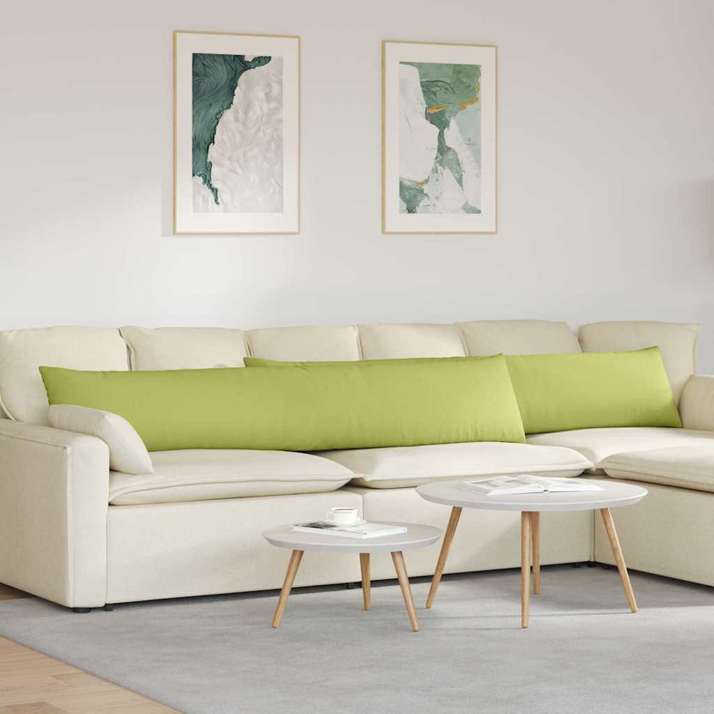vidaXL Cojines de sofá 2 uds. tela Verde claro 200 x 40 cm