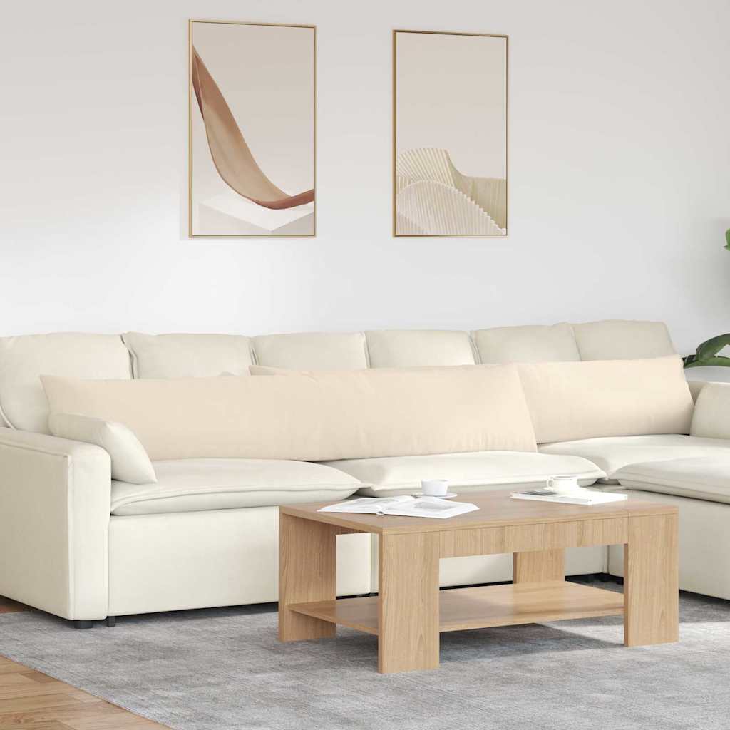 vidaXL Cojines de sofá 2 uds. tela Beige 200 x 40 cm