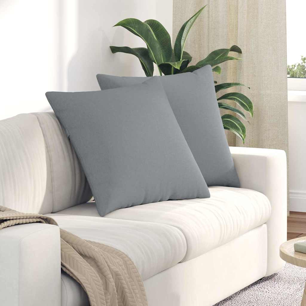 vidaXL Cojines de sofá 2 uds. tela Gris Claro 60 x 60 cm