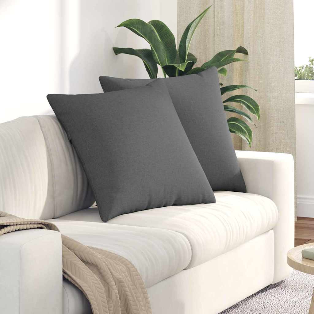 vidaXL Cojines de sofá 2 uds. tela Gris oscuro 60 x 60 cm