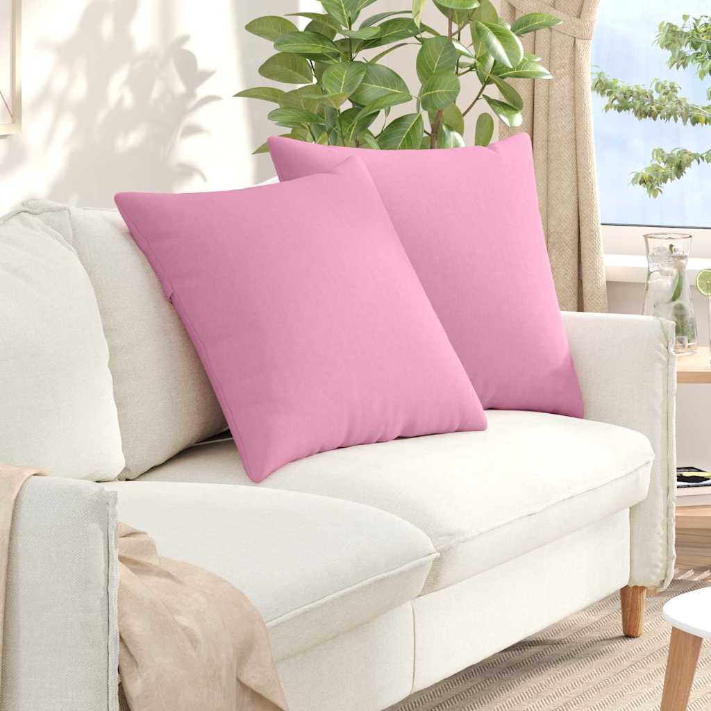 vidaXL Cojines de sofá 2 uds. tela Rosa 60 x 60 cm