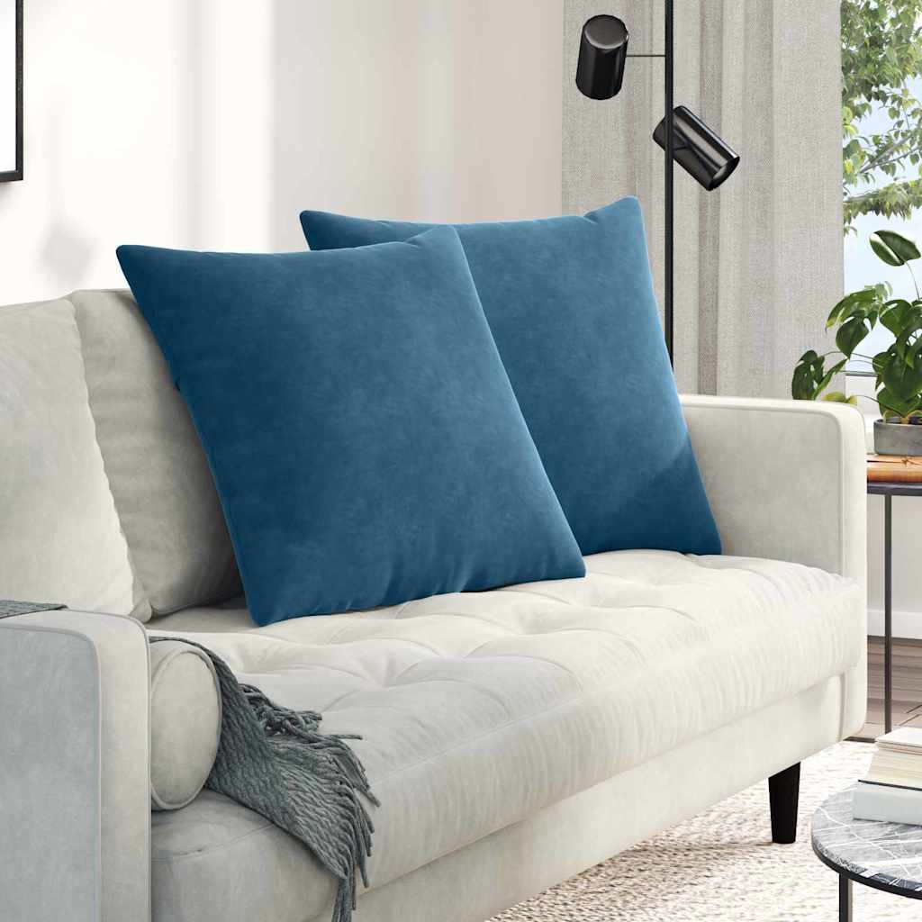 vidaXL Cojines de sofá 2 pcs Azul 60 x 60 cm Tela de pana