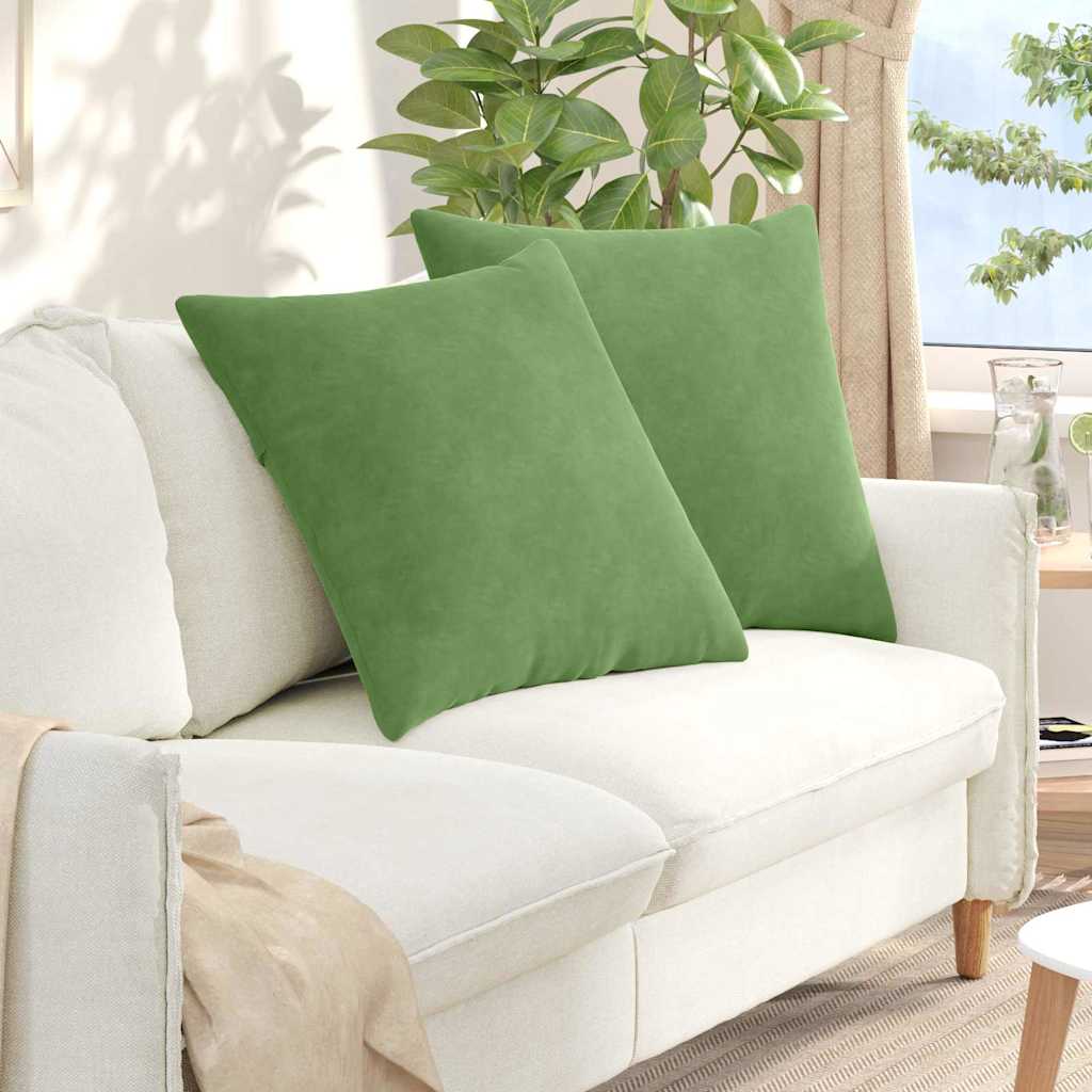 vidaXL Cojines de sofá 2 pcs Verde claro 60 x 60 cm Tela de pana