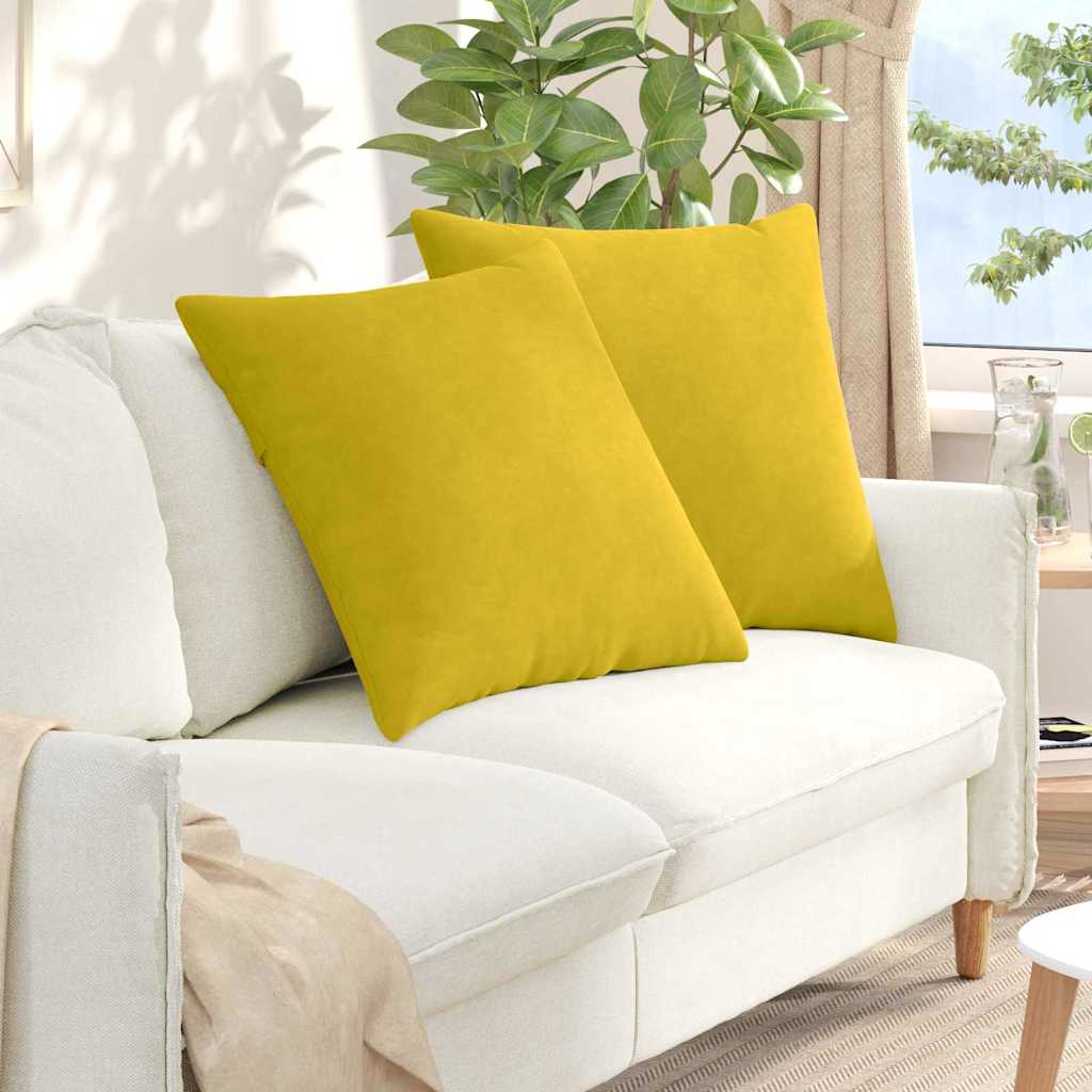 vidaXL Cojines de sofá 2 pcs Amarillo 80 x 80 cm Tela de pana