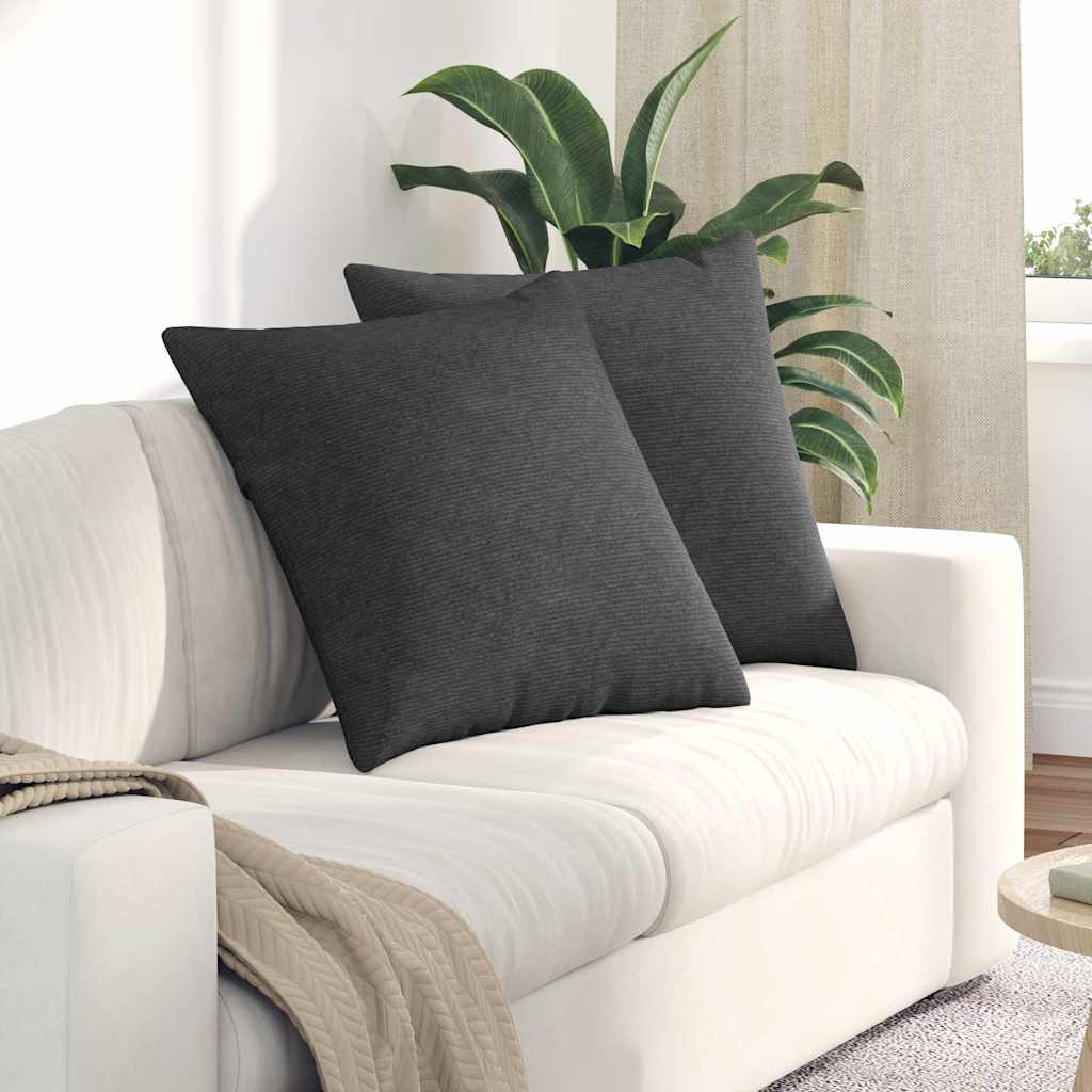 vidaXL Cojines de sofá 2 pcs Gris oscuro 80 x 80 cm Tela de pana
