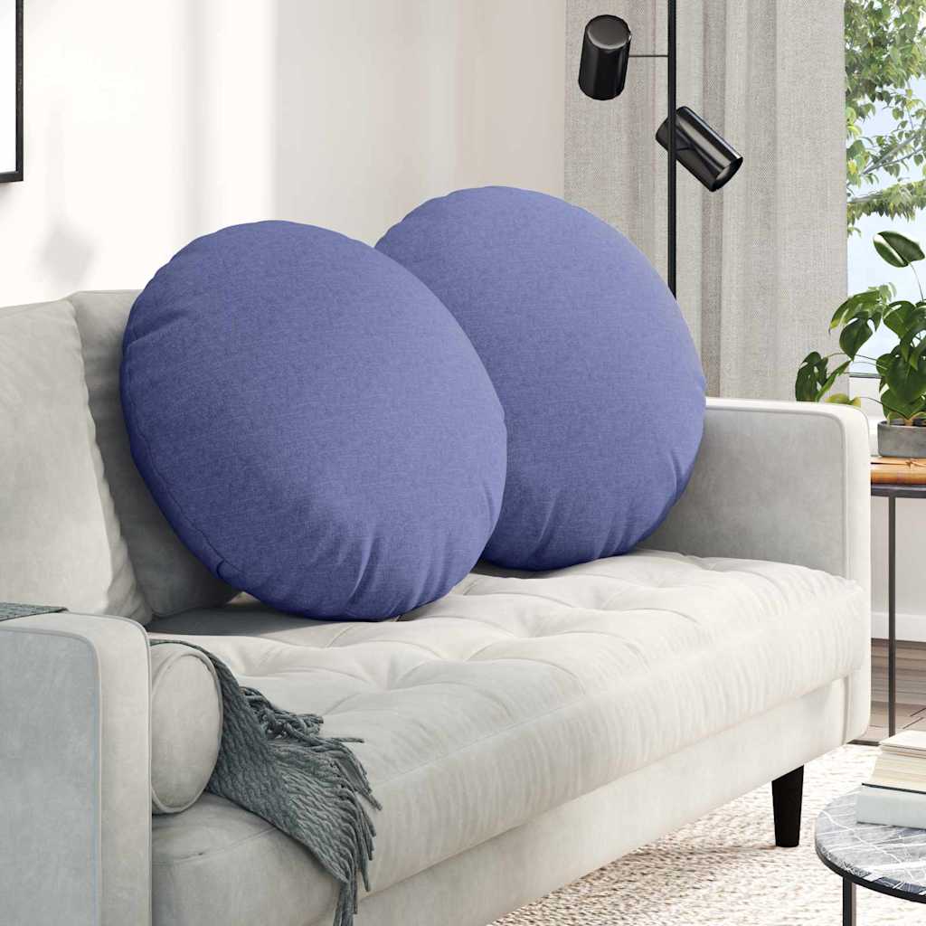 vidaXL Cojines para asiento 2 uds. Tela Azul jeans Ø60 x 21 cm