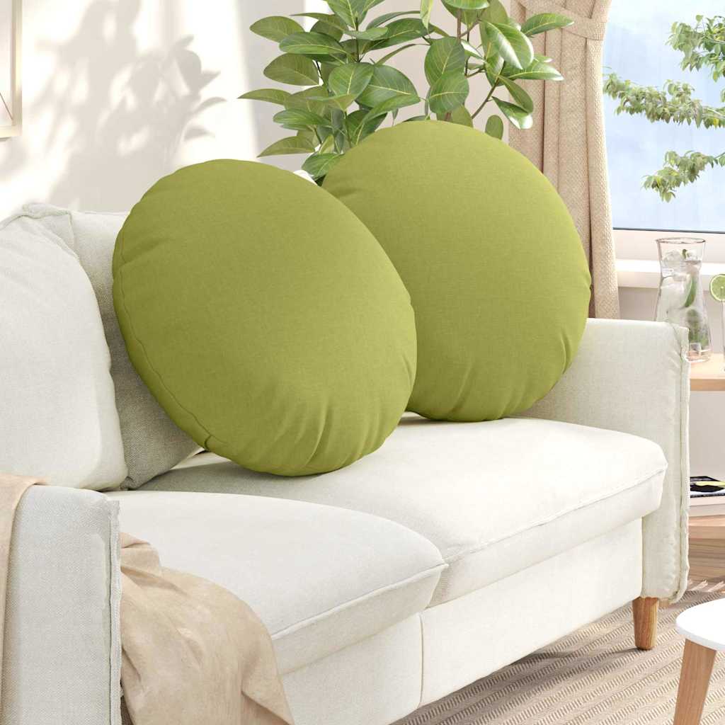 vidaXL Cojines para asiento 2 uds. Tela Verde claro Ø80 x 29 cm