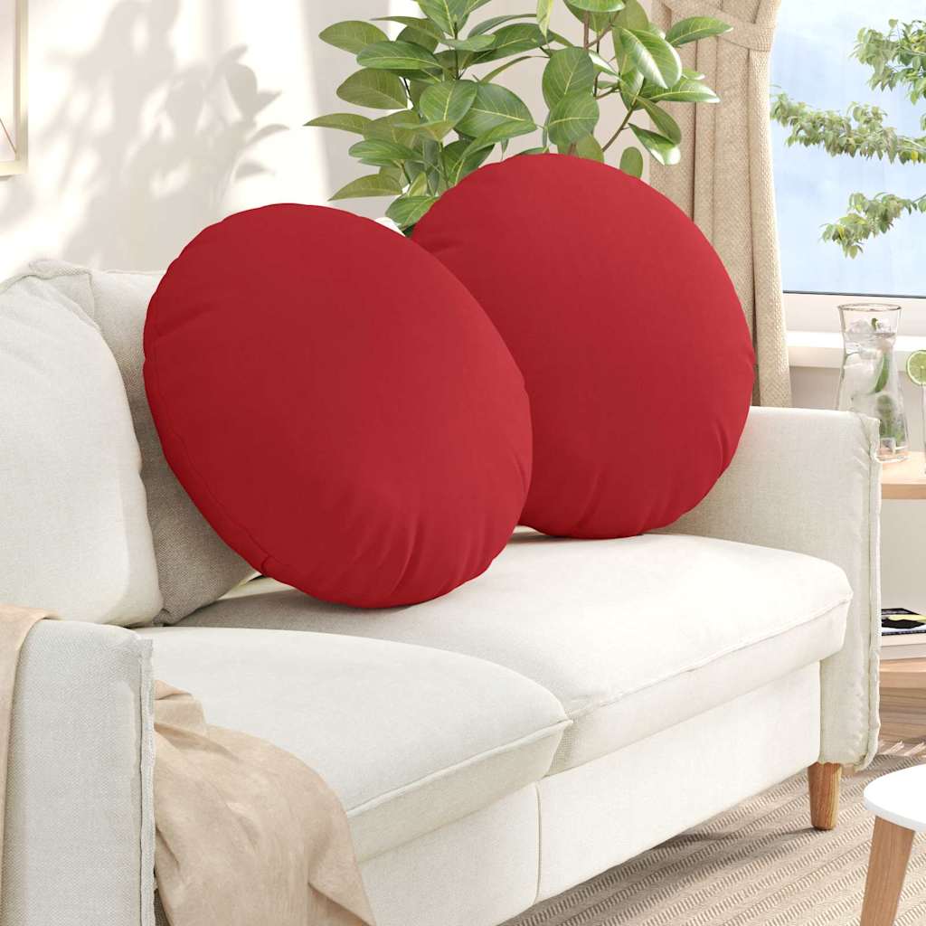 vidaXL Cojines para asiento 2 uds. Tela Rojo Ø80 x 29 cm