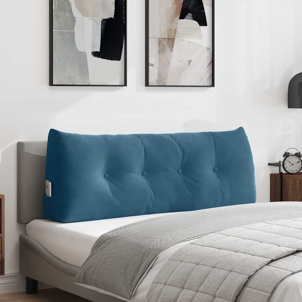 vidaXL Cojín de Espalda Azul 120 x 24 x 50 cm Terciopelo