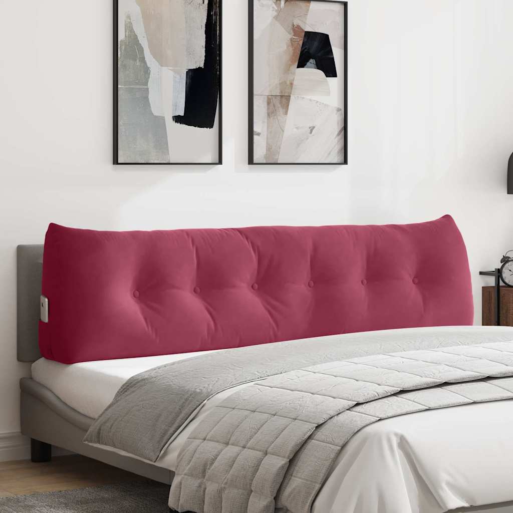 vidaXL Cojín de Espalda Rojo vino 180 x 24 x 50 cm Terciopelo