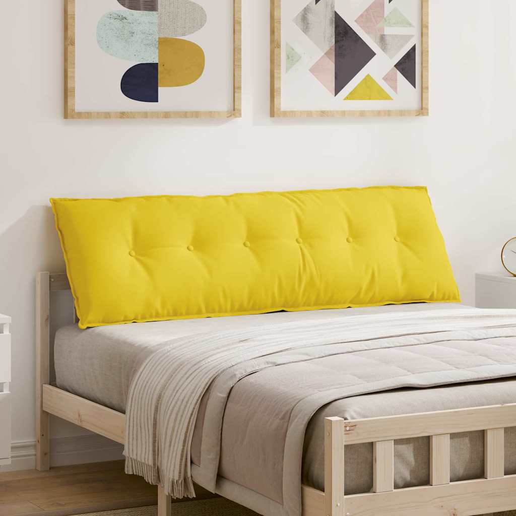 vidaXL Cojín de Espalda Amarillo Claro 160 x 19 x 50 cm tela