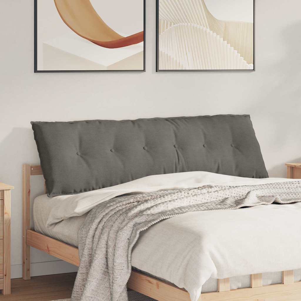 vidaXL Cojín de Espalda Gris Claro 160 x 50 cm Tela de Pana