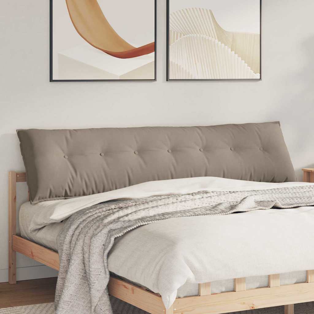 vidaXL Cojín de Espalda Gris topo 200 x 50 cm Tela de microfibra