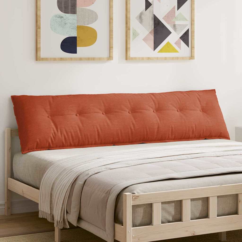 vidaXL Cojín de Espalda Rojo Naranja 200 x 50 cm Tela de Pana