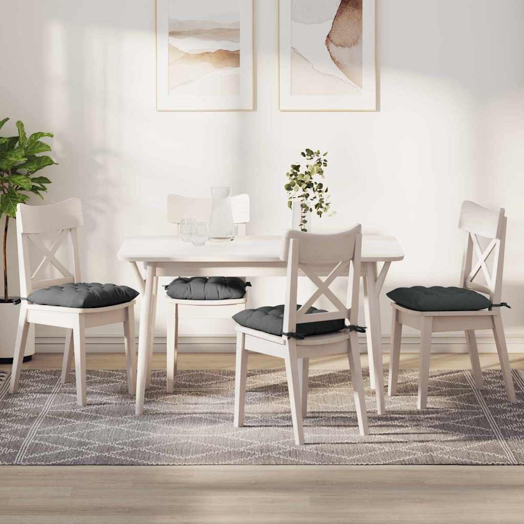 vidaXL Cojines para asiento 4 uds. Tela Gris oscuro 40 x 40 x 6 cm