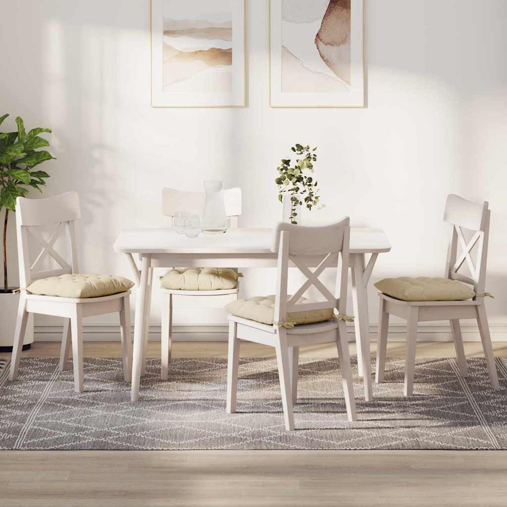 vidaXL Cojines para asiento 4 uds. Tela Crema 40 x 40 x 6 cm