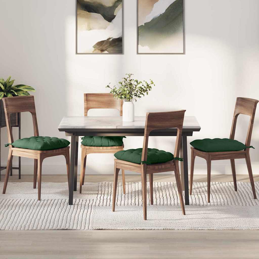 vidaXL Cojines para asiento 4 uds. Tela de Pana Verde oscuro