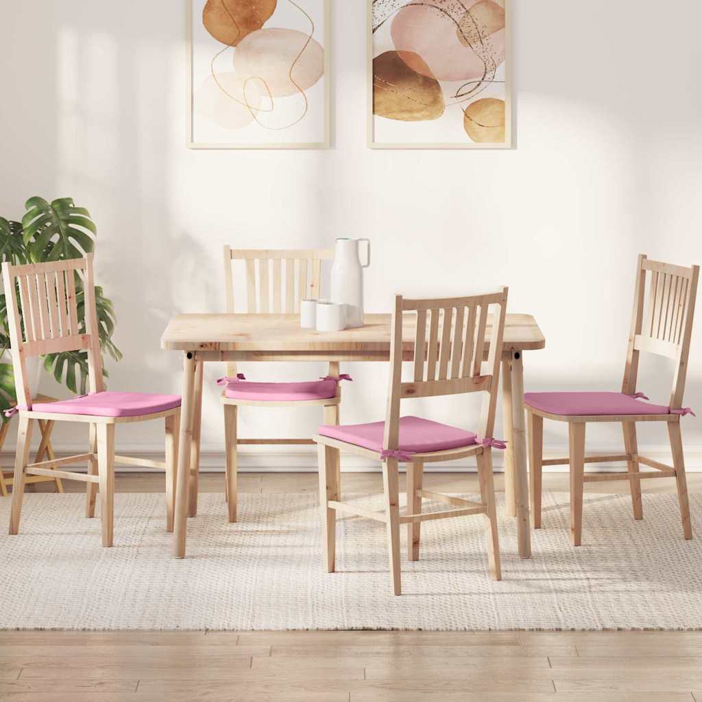 vidaXL Cojines para asiento 4 uds. tela Rosa 40 x 40 x 3 cm