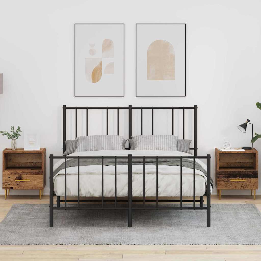 vidaXL Mesita de Noche 2 uds. Madera vieja 40 x 35 x 47,5 cm