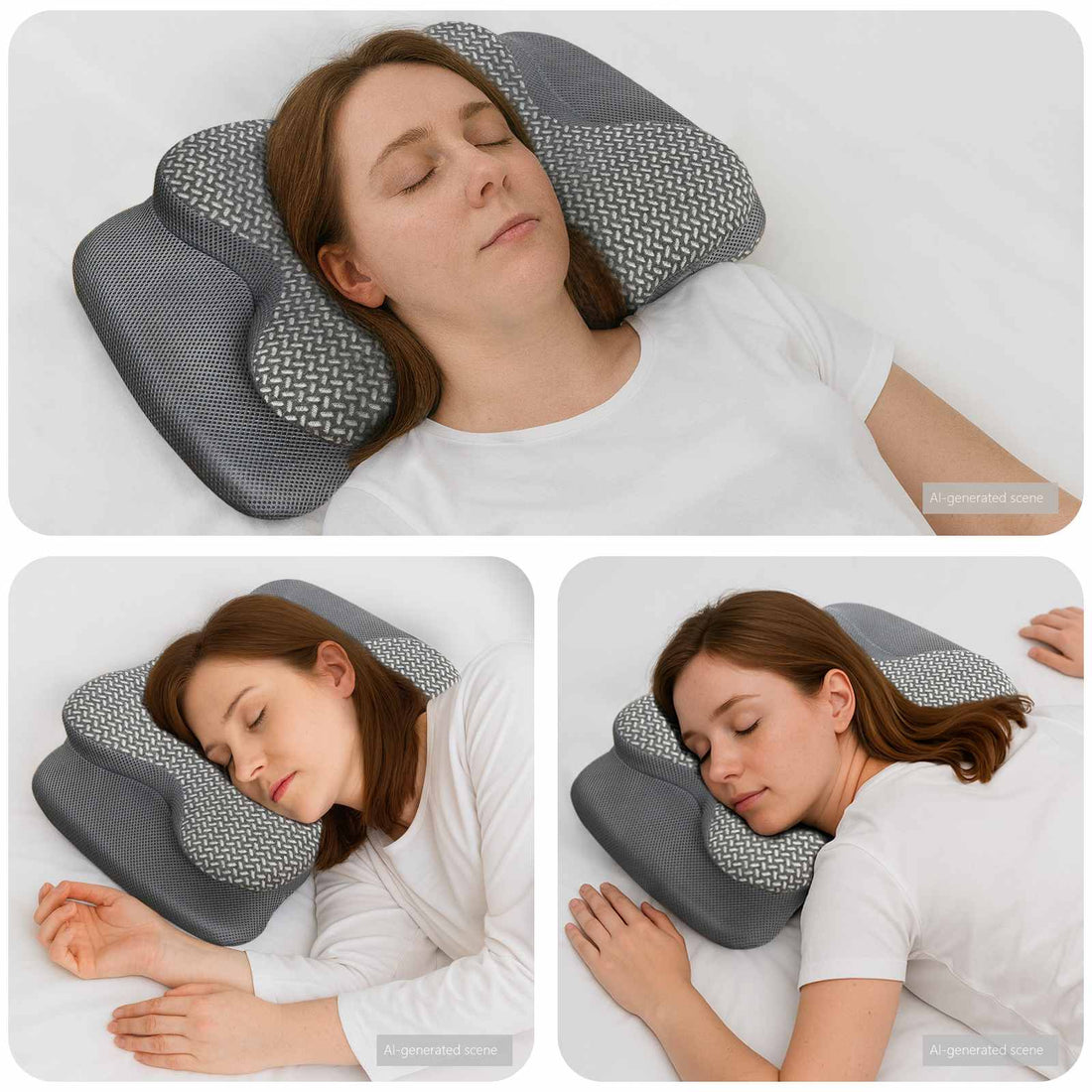 vidaXL Almohada cervical Gris Espuma Viscoelástica 58 x 38 x 12 cm