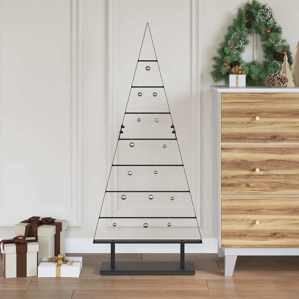 vidaXL Árbol de Navidad de metal Negro 125,5 cm Acero