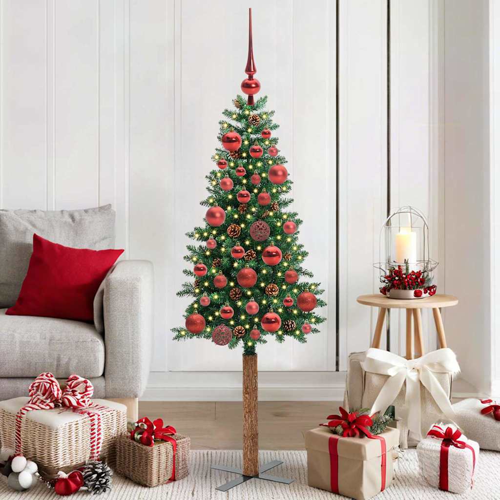 vidaXL Árbol de Navidad Delgado Verde 150 cm