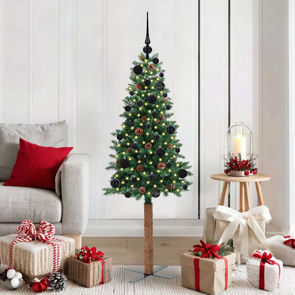 vidaXL Árbol de Navidad Delgado Verde 150 cm
