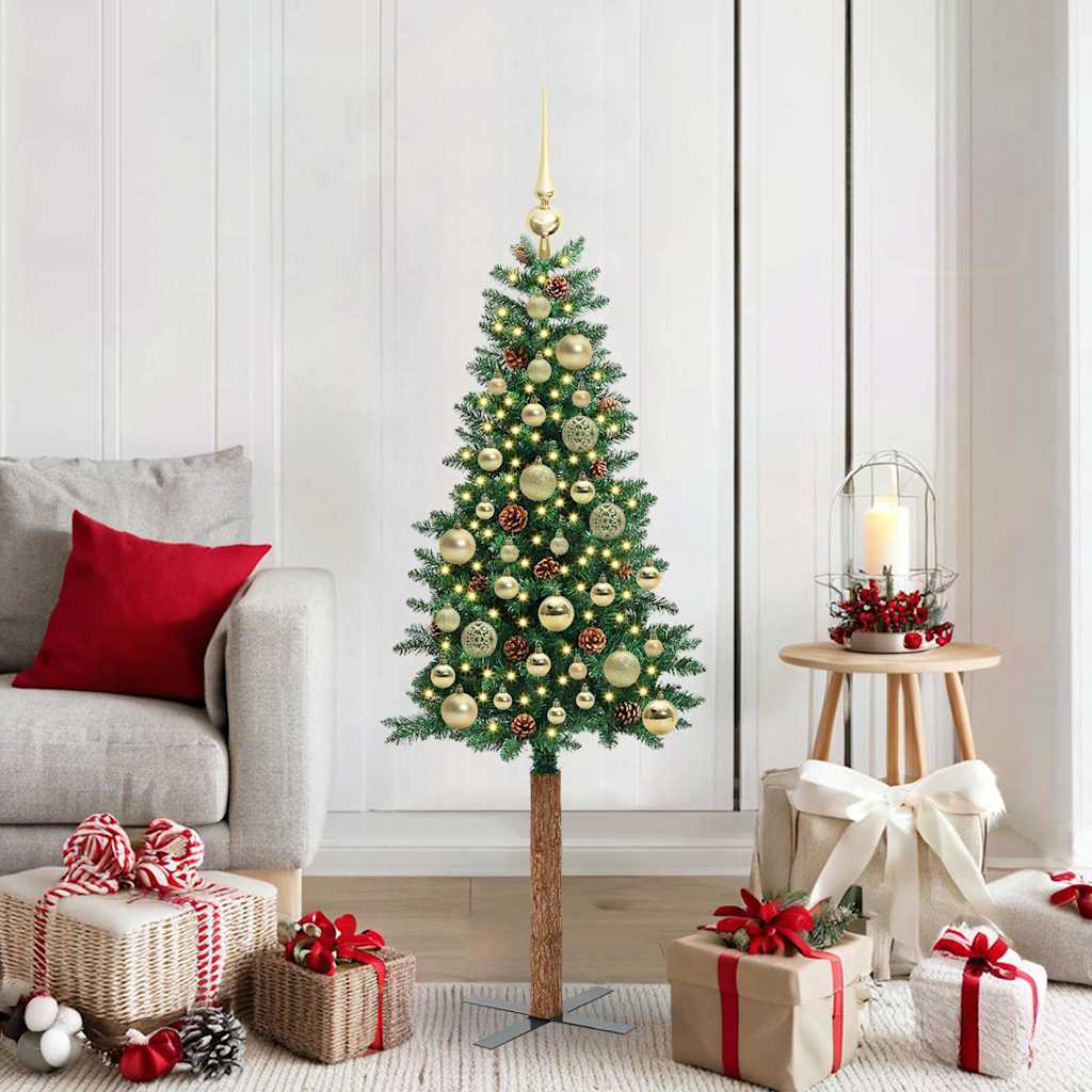 vidaXL Árbol de Navidad Delgado Verde 150 cm