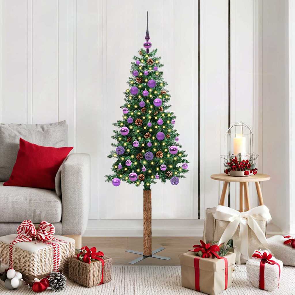 vidaXL Árbol de Navidad Delgado Verde 150 cm