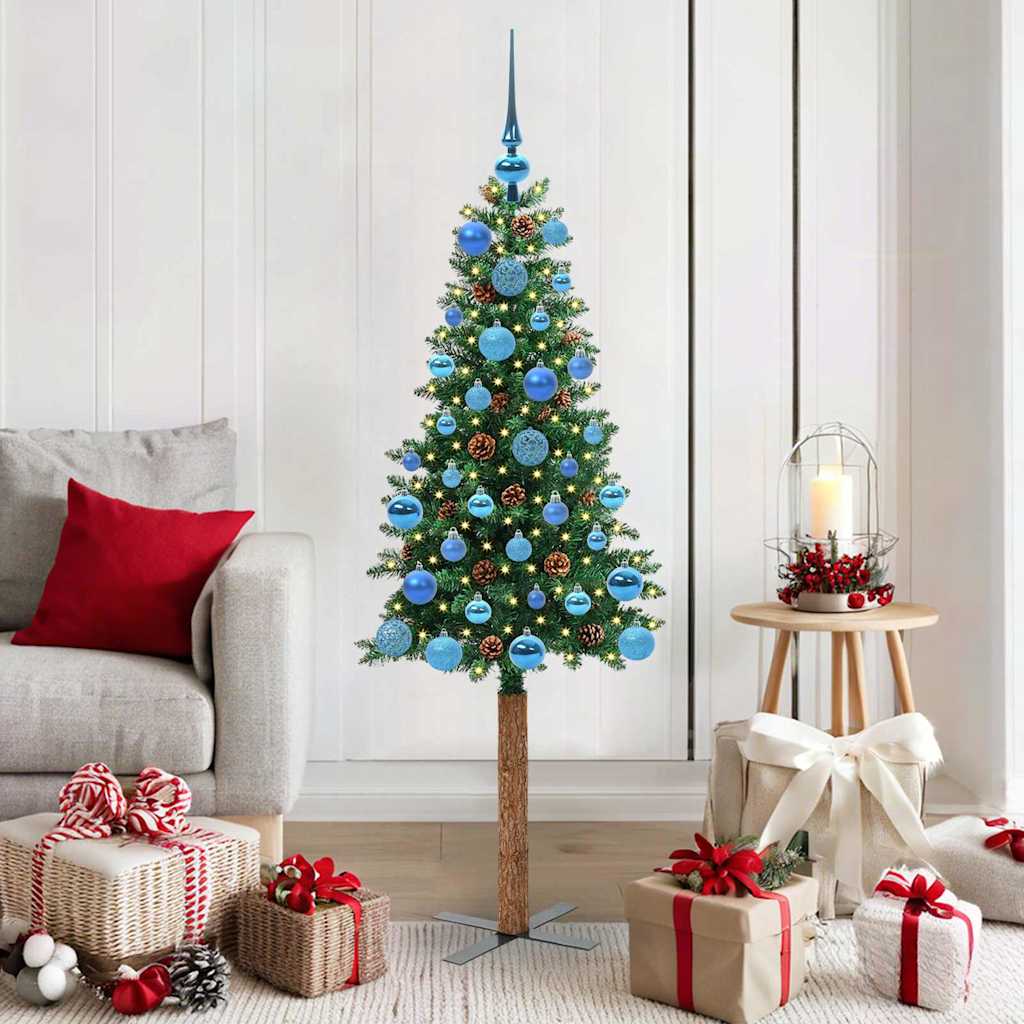 vidaXL Árbol de Navidad Delgado Verde 150 cm