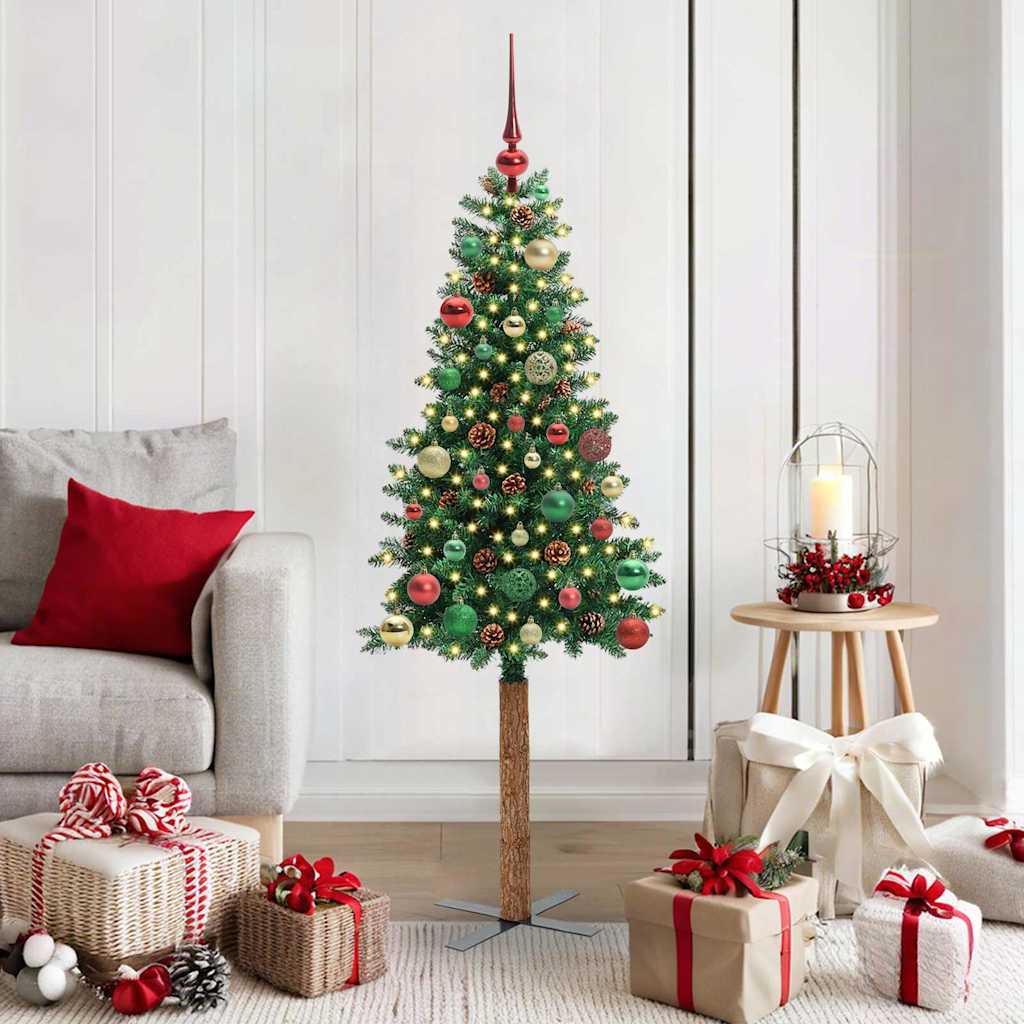 vidaXL Árbol de Navidad Delgado Verde 150 cm