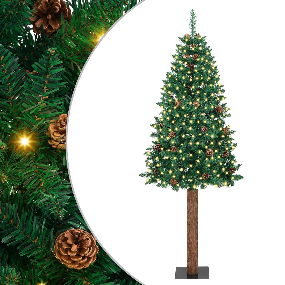 vidaXL Árbol de Navidad Delgado Verde 180 cm