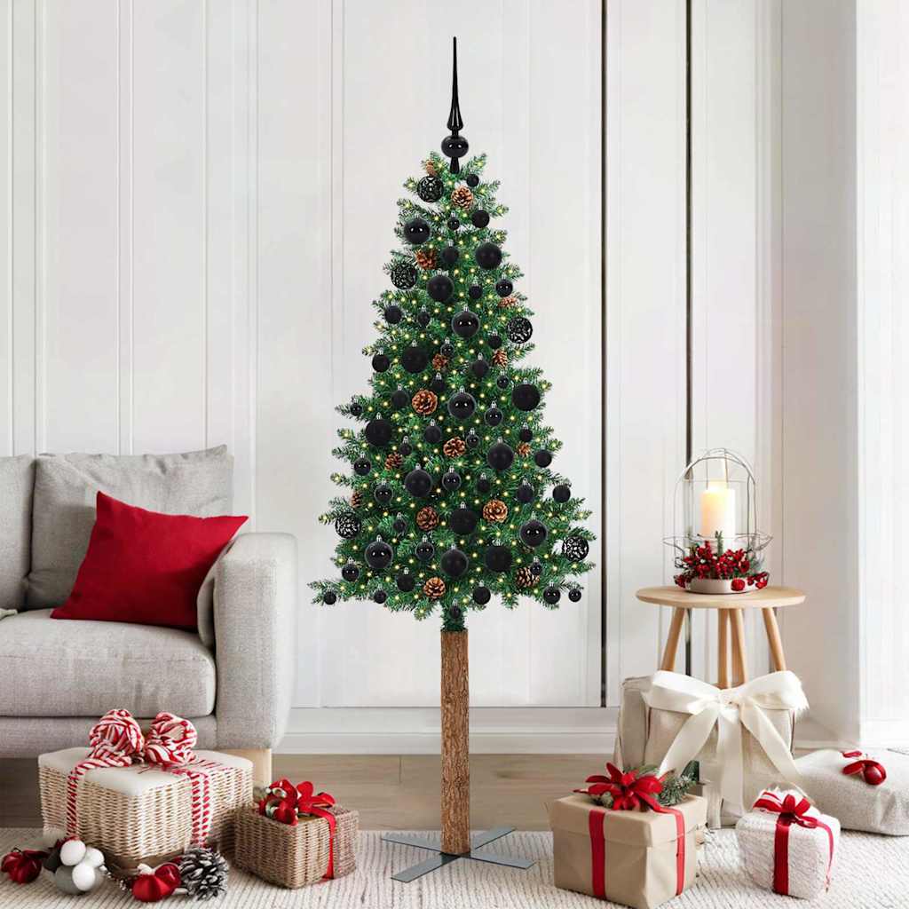 vidaXL Árbol de Navidad Delgado Verde 180 cm