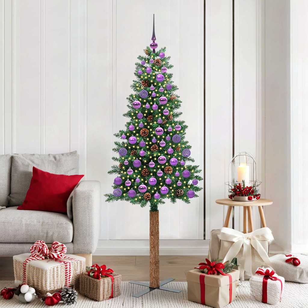 vidaXL Árbol de Navidad Delgado Verde 180 cm