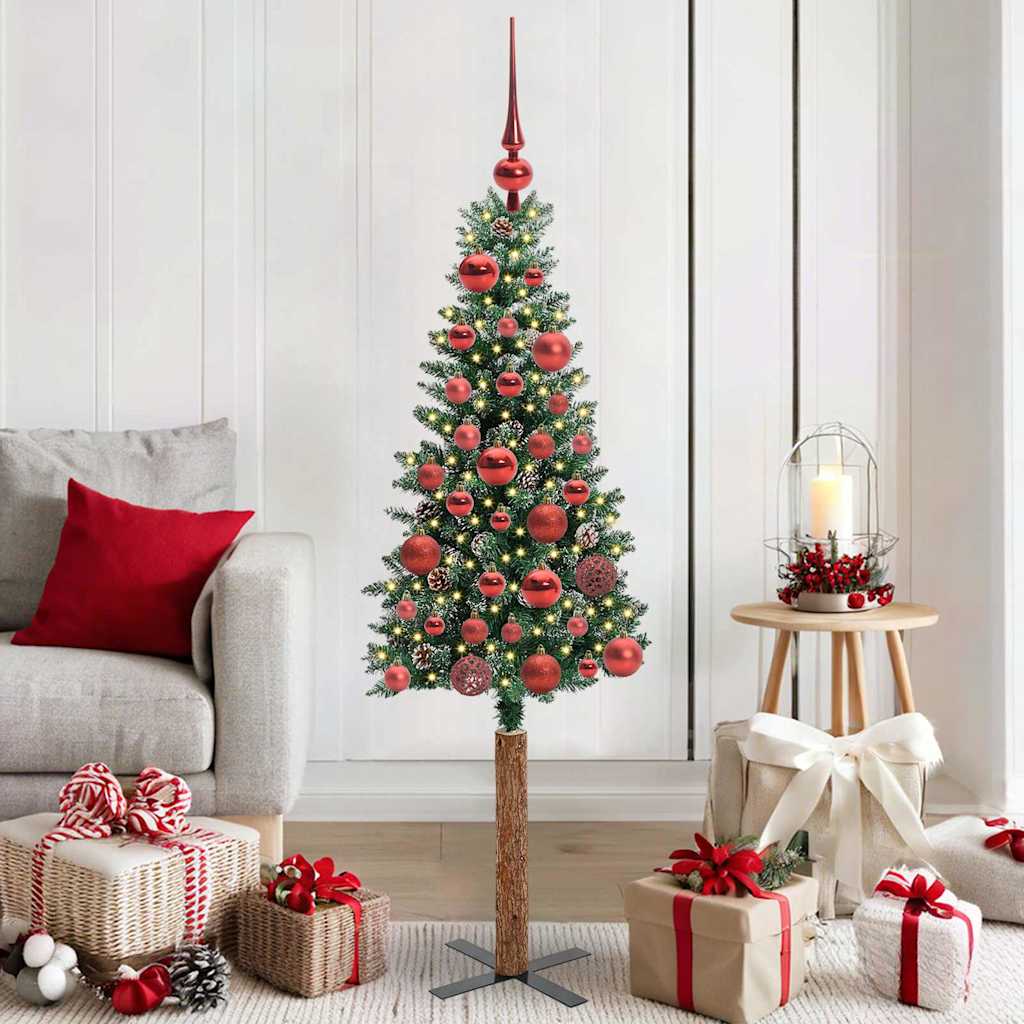 vidaXL Árbol de Navidad Delgado Verde 150 cm