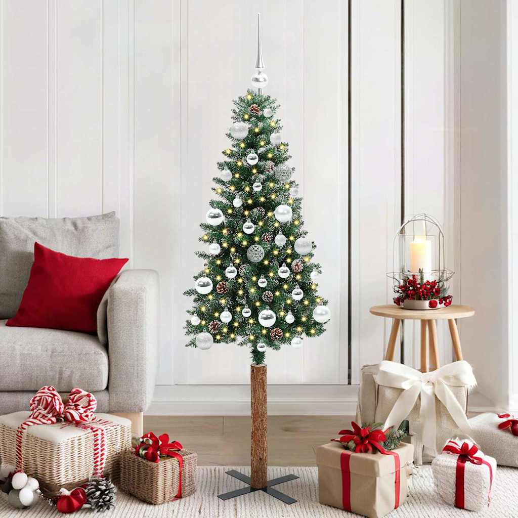 vidaXL Árbol de Navidad Delgado Verde 150 cm