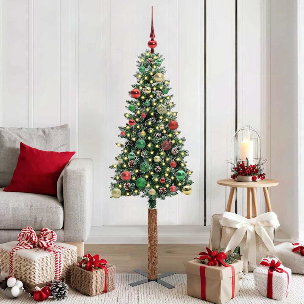 vidaXL Árbol de Navidad Delgado Verde 150 cm