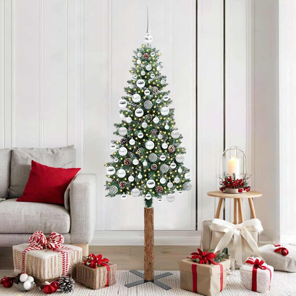 vidaXL Árbol de Navidad Delgado Verde 180 cm