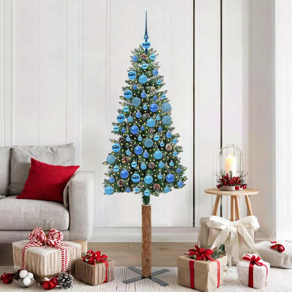 vidaXL Árbol de Navidad Delgado Verde 180 cm