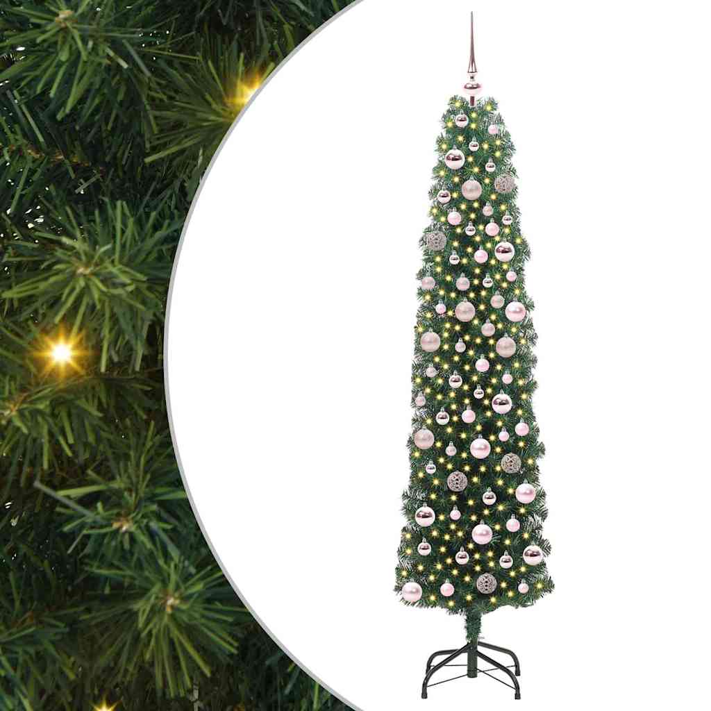 vidaXL Árbol de Navidad artificial Verde 180 cm PVC, Acero y Plástico