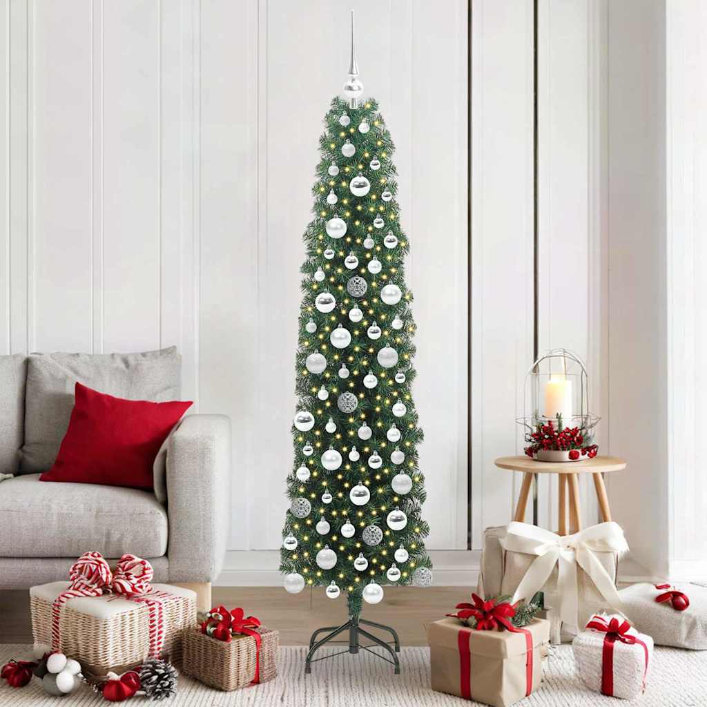 vidaXL Árbol de Navidad artificial Verde 180 cm PVC, Acero y Plástico