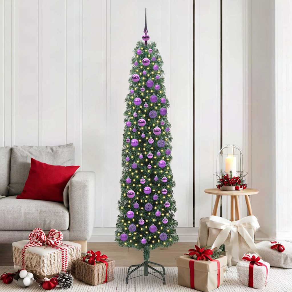 vidaXL Árbol de Navidad artificial Verde 180 cm PVC, Acero y Plástico