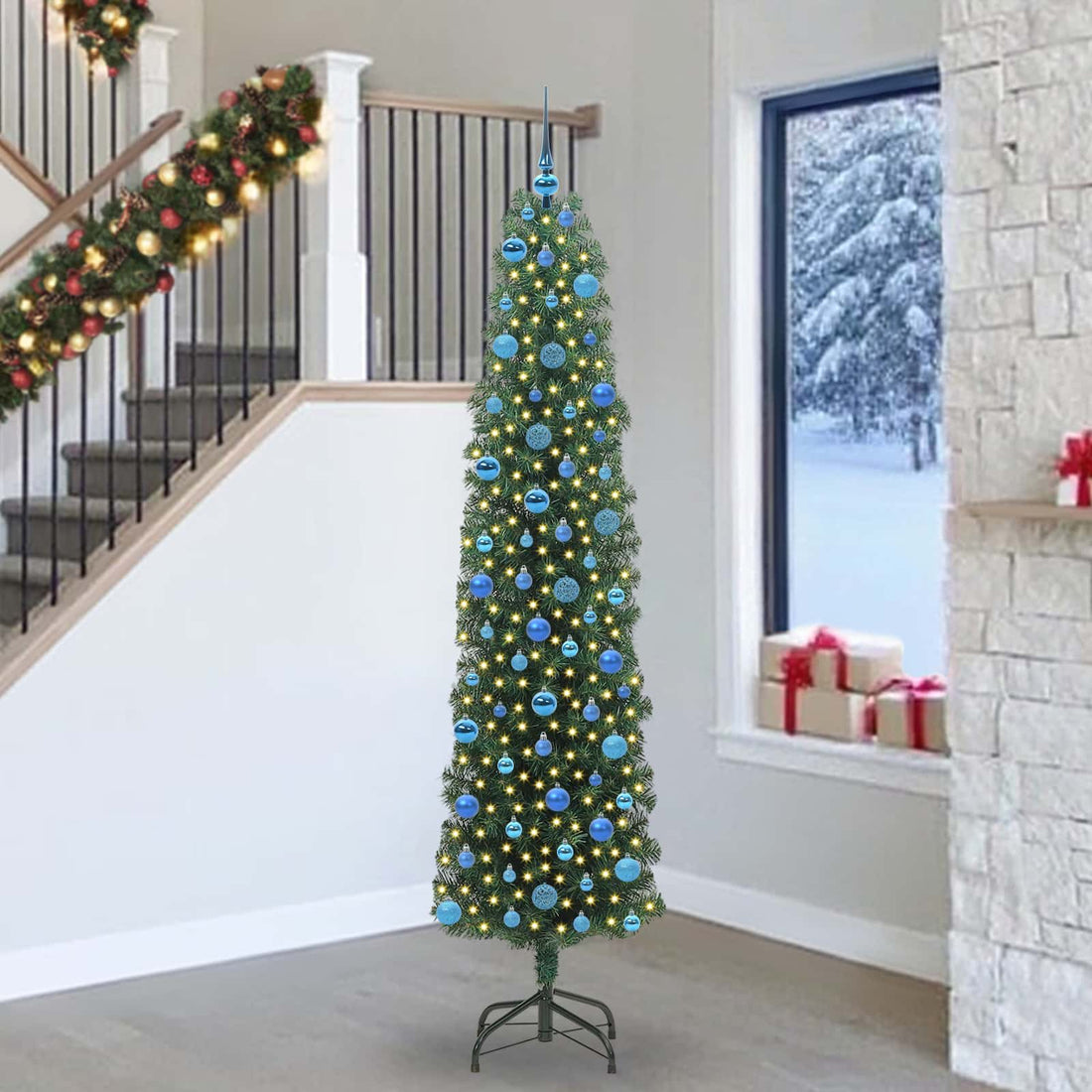 vidaXL Árbol de Navidad artificial Verde 240 cm PVC, Acero y Plástico