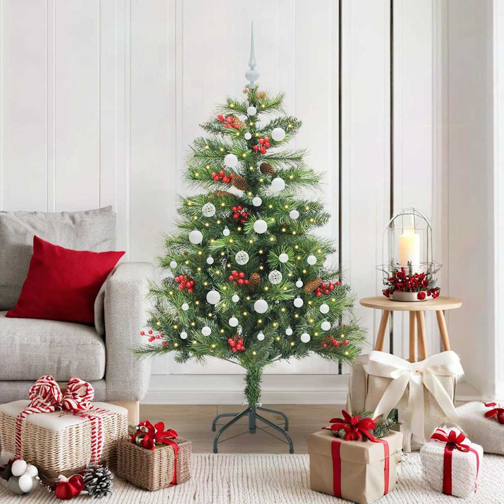 vidaXL Árbol de Navidad artificial 150 LED Blanco Cálido PVC y Metal