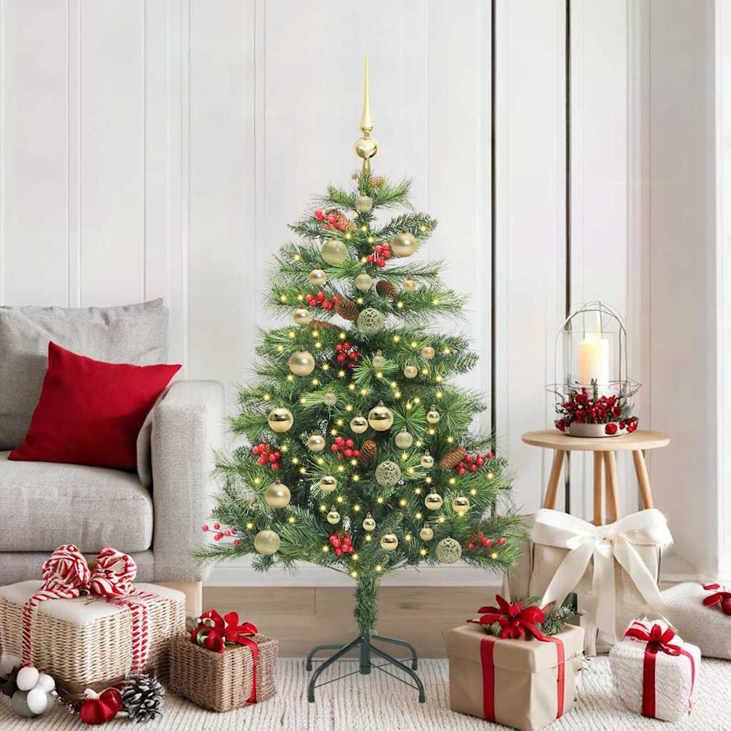 vidaXL Árbol de Navidad artificial 150 LED Blanco Cálido PVC y Metal