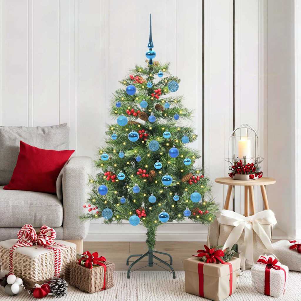 vidaXL Árbol de Navidad artificial 150 LED Blanco Cálido PVC y Metal