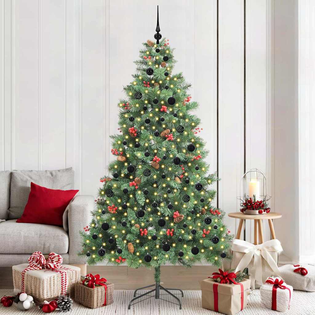 vidaXL Árbol de Navidad artificial 300 LED Blanco Cálido PVC y Metal