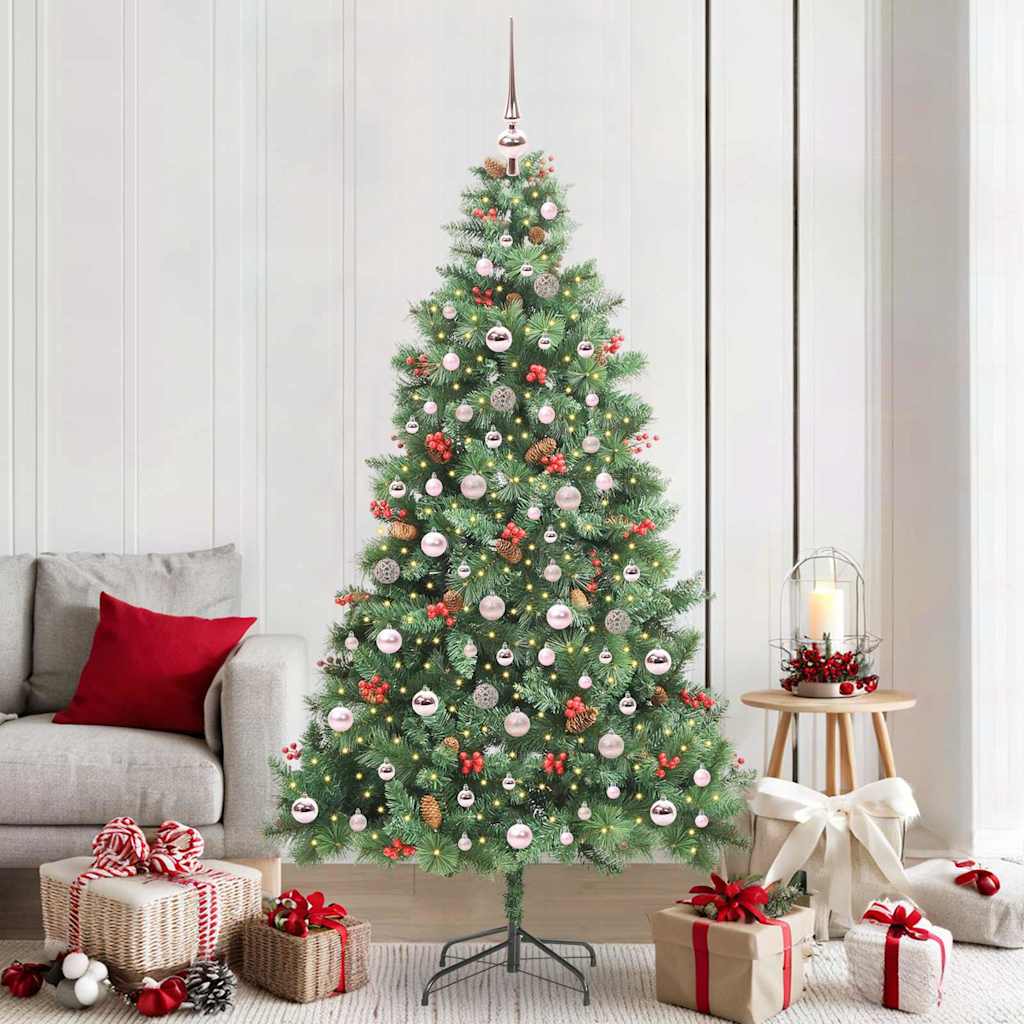 vidaXL Árbol de Navidad artificial 300 LED Blanco Cálido PVC y Metal